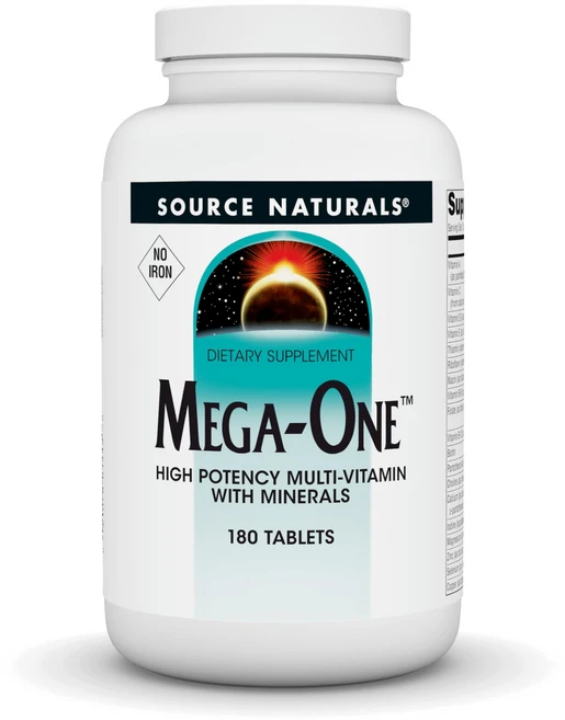 소스 내츄럴스 메가-원 종합 비타민 with 미네랄 철분 Source Naturals Mega-One Muti-Vitamin with Minerals No Iron - 180, 180개(1팩), 1개, 180정 - 쿠팡