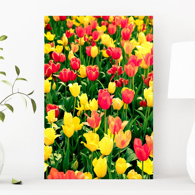 예쁜 힐링 풍수 인테리어 장미 데이지 튤립 꽃그림 모음 북유럽감성 식물액자, 23.에이프릴 튤립