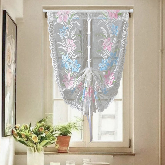 고급스러운 리프팅 레이스 커피 커튼 다용도 속 반커튼