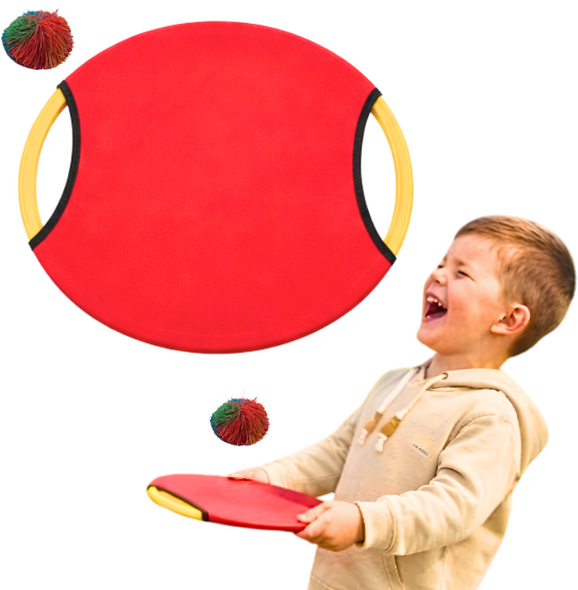 맘스픽 바운싱패드 쿠쉬볼 세트 캐치 원반 스포츠 야외놀이 바운스패드, 1개, 레드