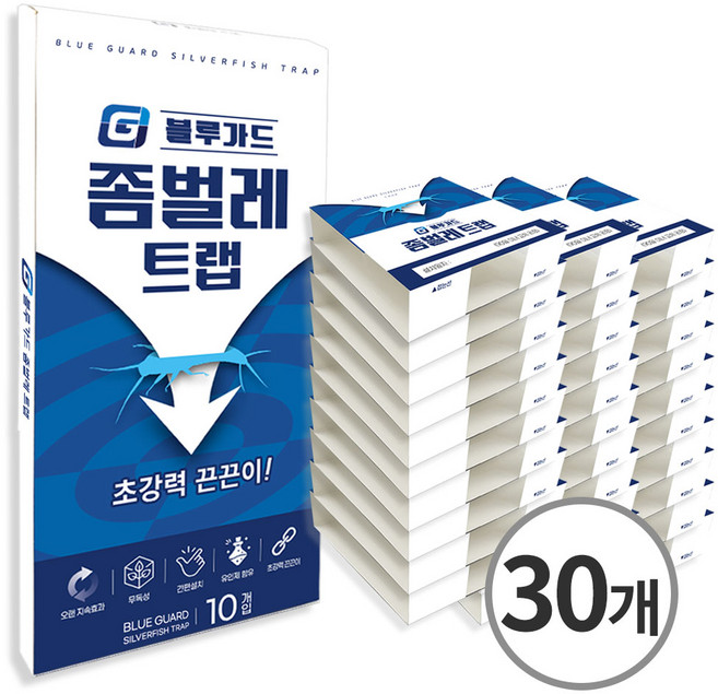 블루가드 좀벌레 퇴치제 좀벌레 트랩 실버피쉬 퇴치 좀약, 12g, 30개
