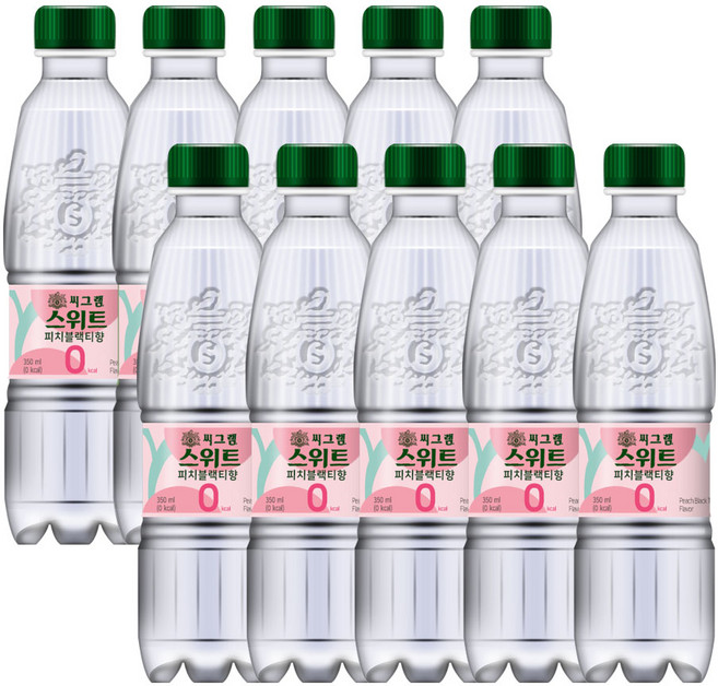 씨그램 탄산수 스위트피치블랙티향, 350ml, 12개