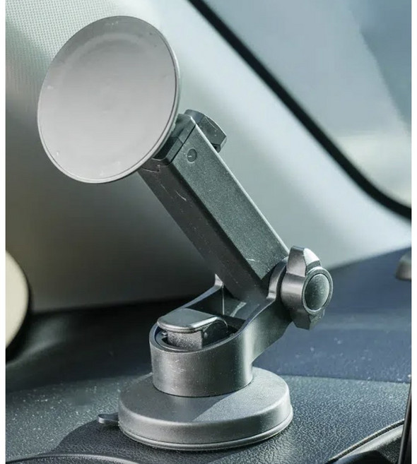키팅 회전 흡착형 자석 맥세이프 차량용핸드폰거치대, 블랙, 1개