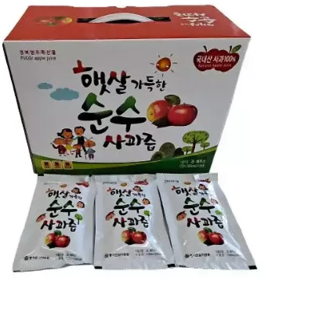 영주 맛있는 맑은 싱싱 생사과즙 햇살 가득한 순수 사과즙(120ml 50포), 1개, 120ml