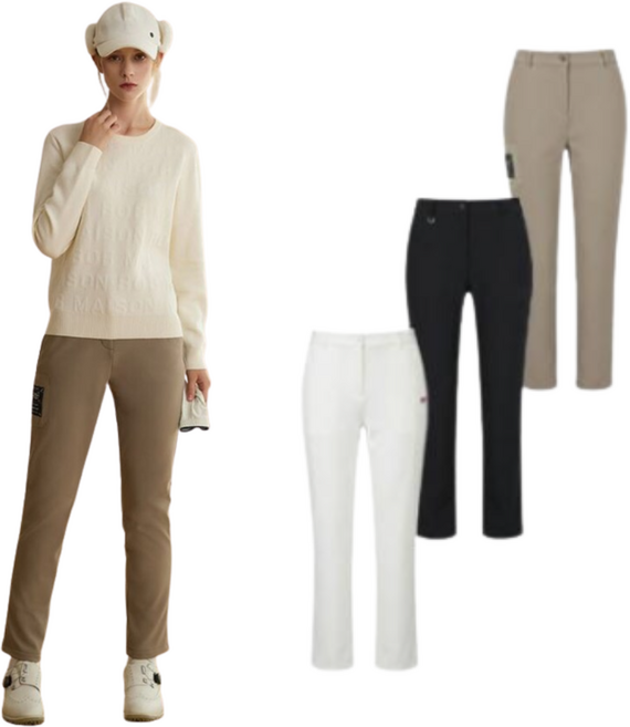 메종 비오비 BOB 25 FW 여성 골프 기모바지 허리밴딩 스판 데일리 팬츠