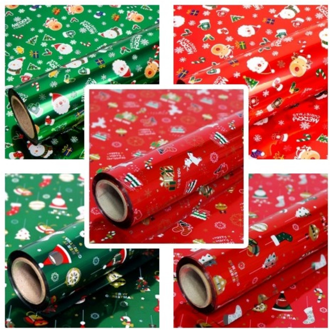 삼광문구 증착롤포장지 메리크리스마스포장지 중 375x17m 빨강