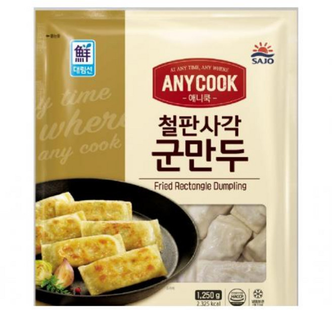 애니쿡철판사각군만두 대림 1.25kg, 1개