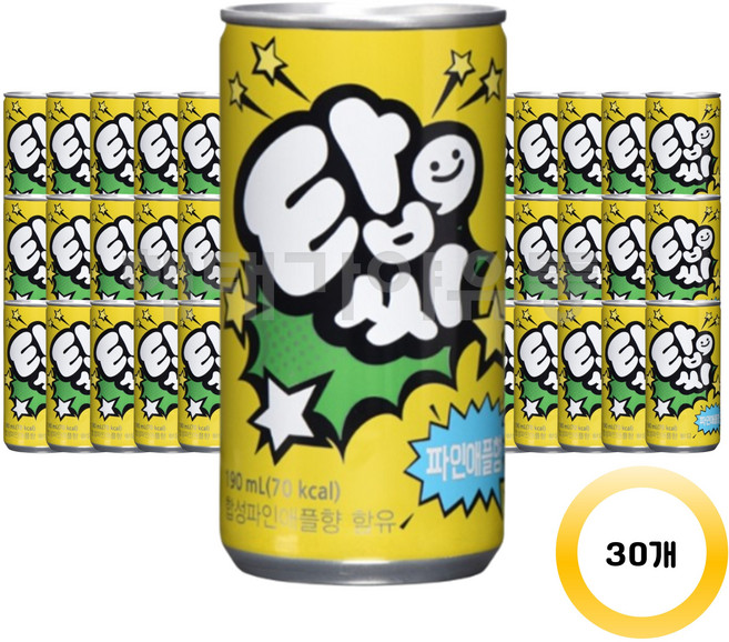 탑씨 파인애플향 탄산음료, 190ml, 30개