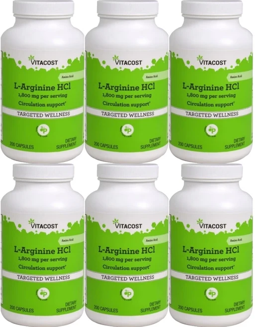 비타코스트 엘 아르기닌 HCl 1800mg, 200정, 6개 - 쿠팡