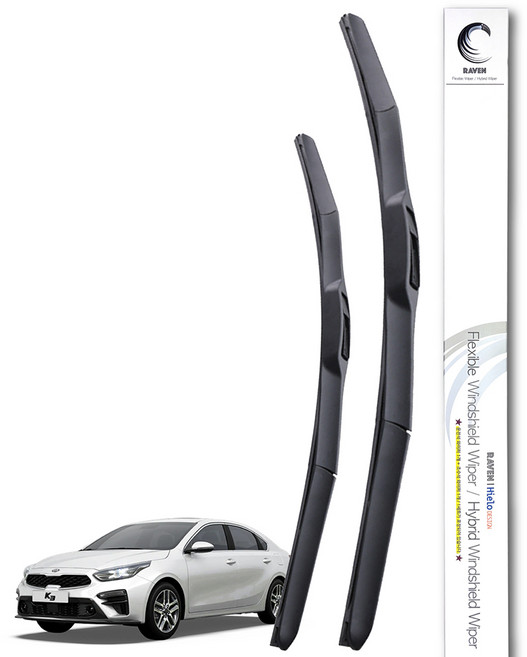 레이븐 올뉴 더뉴 K3 K3GT 하이브리드 와이퍼 운전석+조수석 세트, 전면 와이퍼세트, 올뉴 K3/K3 GT (18년3월~21년) 2616
