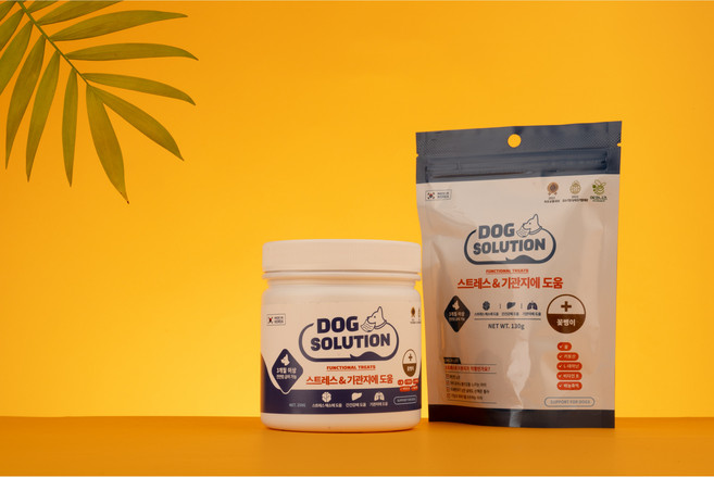 도그 스트레스&기관지 L-테아닌 스트레스영양제 기관지영양제 반려견 호흡기 도그솔루션, 파우치형 130g, 1개