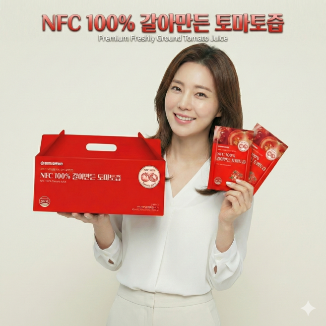 참앤들황토농원 NFC 100갈아만든 토마토즙 30포 1박스( 3박스구매시 1박스증정), 100ml, 30개
