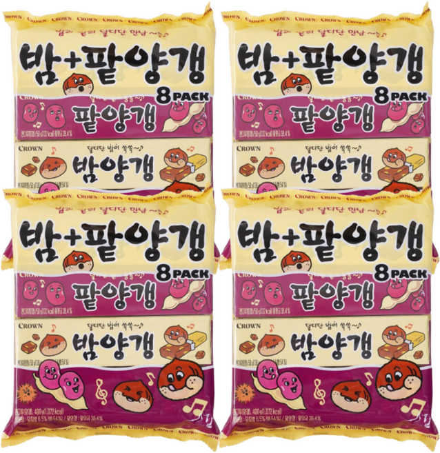 연양갱 8번들(밤양갱+팥양갱) 4팩(총32개)