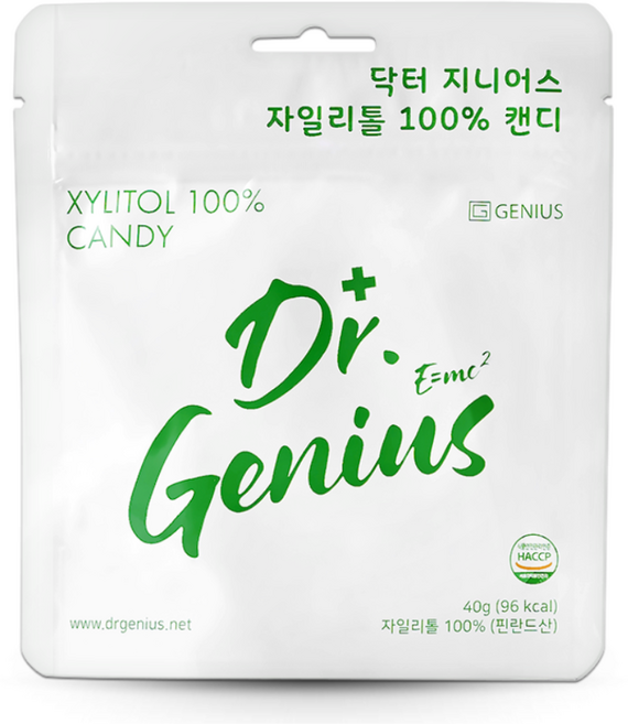 [양심치과입점] 닥터 지니어스 무설탕 자일리톨 100% 캔디 핀란드산, 40g, 1개