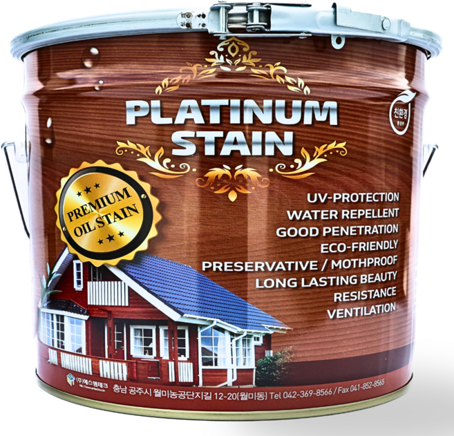 [PLATINUM] 친환경인증 오일스텐 오일스테인 목재침투 방부목 스테인10리터, 도토리색, 1개, 10L