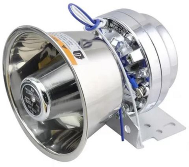 자동차 경찰 사이렌 스피커 300W 비상 슈퍼 시끄러운 사운드 톤 확성기 12V24V, 03 silver