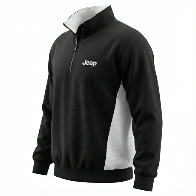 [오늘출발/국내매장판] 지프 JEEP 바디 배색 하프집업 기본 데일리 쭈리 맨투맨 3BEAN