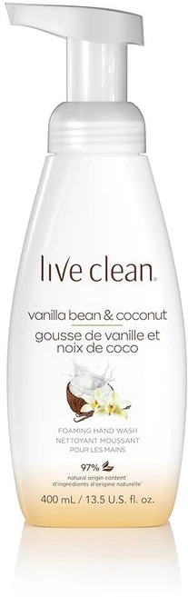 Live Clean 바닐라 빈 코코넛 포밍 핸드 워시 400ml, Live Clean 바닐라 빈 & 코코넛 포밍 핸드 솝 - 쿠팡