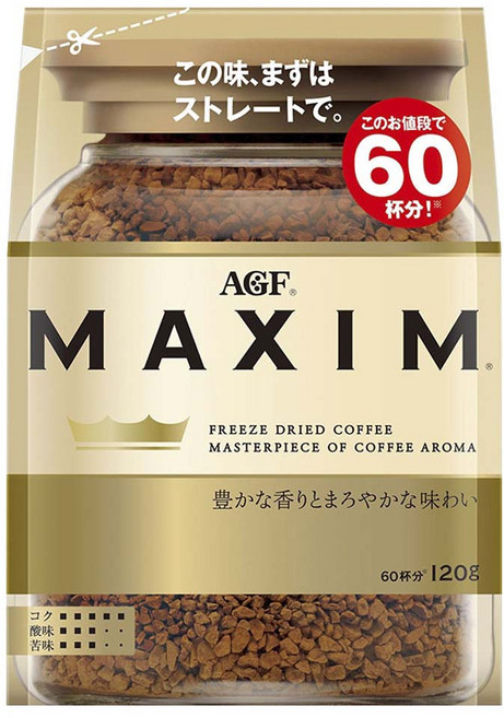 AGF 맥심 인스턴트커피 리필 봉투 일본 120g, 1개, 1개입