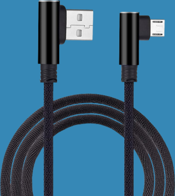 ㄱ자충전케이블 5핀 안드로이드충전기 5pin 충전케이블, Android 5pin, 블랙, 3m, 1개