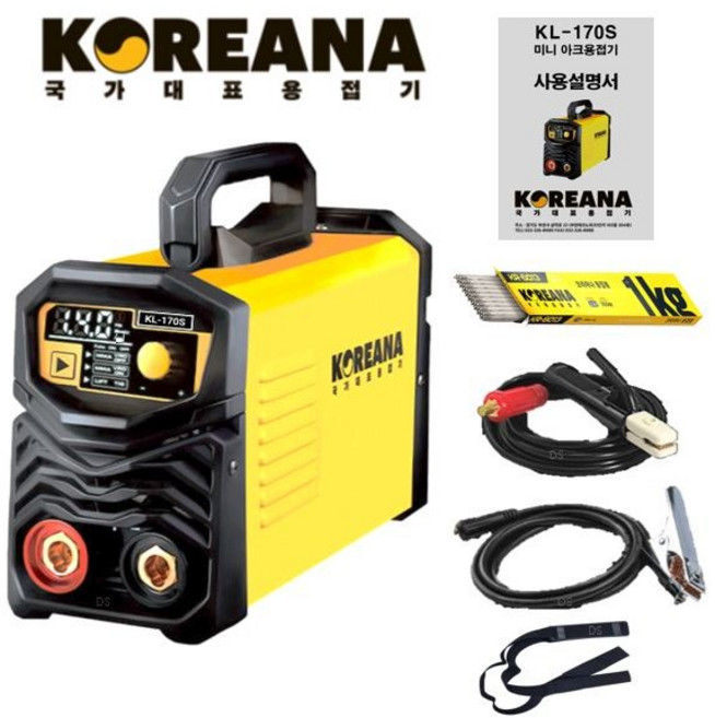 코리아나용접기 kl170s ] 툴카인드 220V용 최대 3.2파이 아크 전기 가정용 미니 소형 휴대용 인버터 국가대표 포터블 손바닥 초소형 간편 간이 핸드 용접기 KL-170S, 1세트
