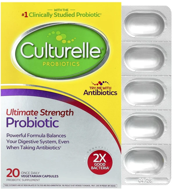 Culturelle 프로바이오틱 얼티밋 스트렝스 프로바이오틱 200억 CFU 1회 1정 섭취 베지캡슐 20정, Culturelle프로바이오틱얼티밋스트렝스프로바이오틱2, 1개 - 쿠팡