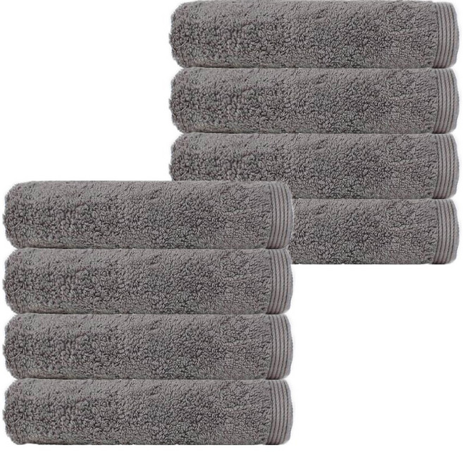 송월타월 고중량 헤비무지 수건 190g 30수 코마사, 그레이, 8개