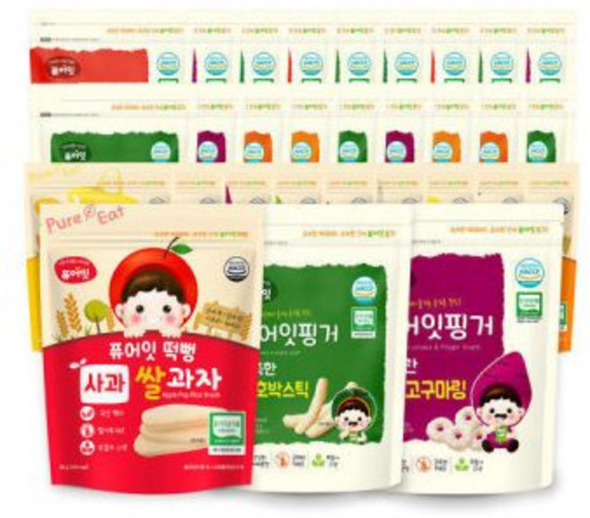 떡뻥 야채스틱 야채링 쌀과자 30봉세트, 30g