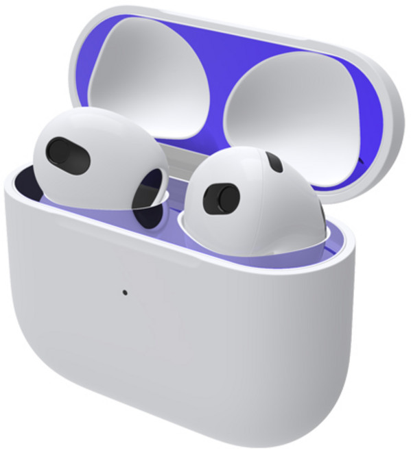 로랜택 에어팟 철가루 방지 부착 스티커 2매입, 에어팟 4세대, 블루, 1세트