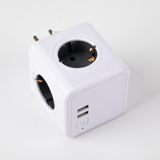 파워큐브 V2 오리지널 USB 멀티탭 4구, 77mm, 화이트, 1개