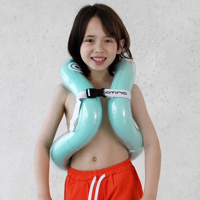 아티나 넥베스트 버블 유아동 착용형 수영보조용품 어린이 넥튜브 이중튜브 어깨튜브, 민트크림, 1개