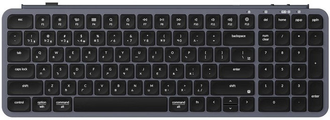 Keychron B2 Pro 96% 超薄無線鍵盤 適用Mac/Win 藍牙 2.4G 注音版本, 深空灰