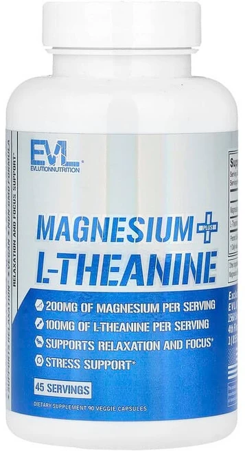 EVLution Nutrition 마그네슘 플러스 L-테아닌 베지 캡슐 90정 Nutrition (이블루션 뉴트리션), EVLution Nutrition, 마그네슘 플러스 L, 1개 - 쿠팡