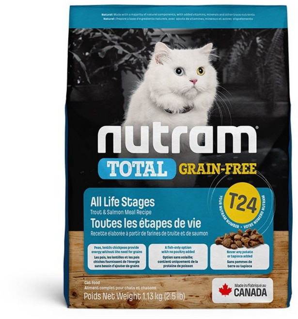 紐頓 Nutram T24 無穀全能 鮭魚+鱒魚 全齡貓 貓飼料, 1個