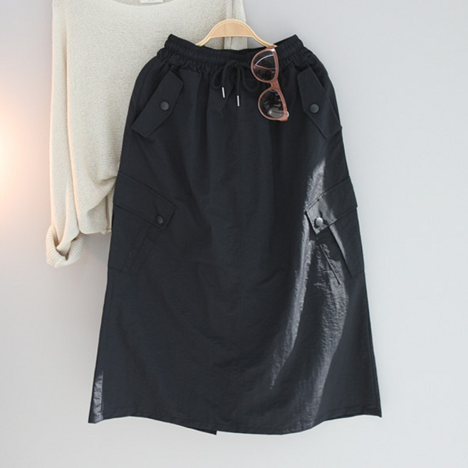 달콩 여성 빅사이즈 롱치마 여름 밴딩스커트 허브바스락카고롱스커트