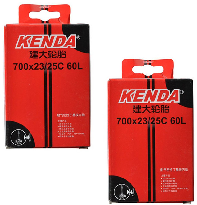 맘모스바이크 켄다 자전거 튜브 700C 23-25C 프레스타 밸브 60mm, 2개