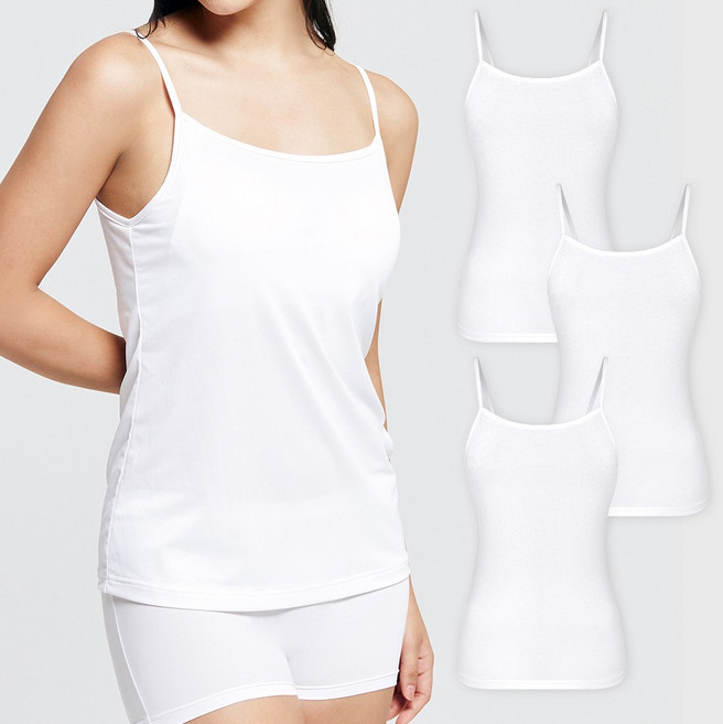 TRY 여성 인견 쿨 민소매 끈나시 3매