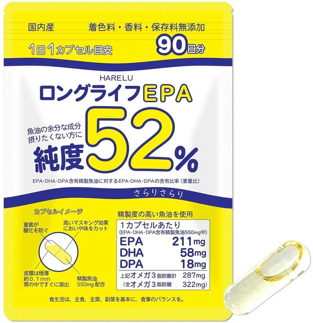 일본직구 장수 EPA DHA DPA 총 52% 일본제 에이코사펜탄산 오메가3 고순도 수은 중금속 90일 검사, 사이즈, 1개 - 쿠팡