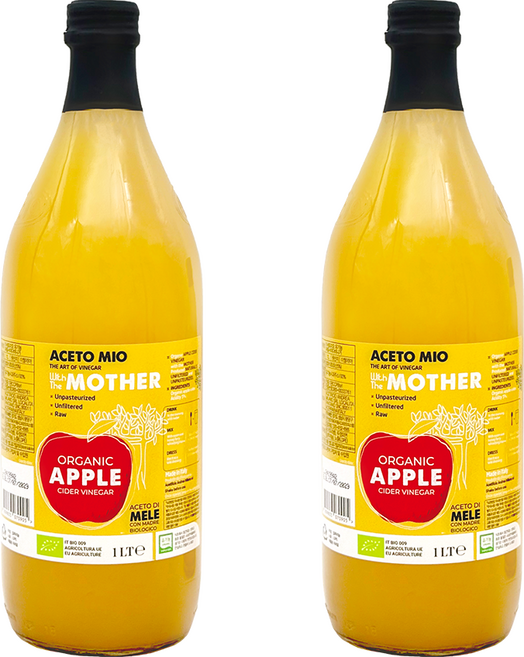 아세토미오 사과식초 유기농 천연 발효식초 애사비 애플사이다비니거, 2개, 1L