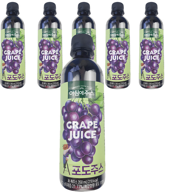 서울우유 아침에주스 포도주스, 350ml, 6개