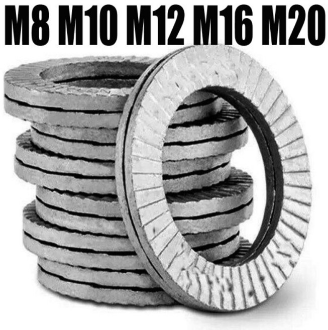10/20pcs M8 M10 M12 M16 M20 와셔 잠금 와셔 웨지 잠금 와셔 웨지 잠금 와셔 Dacromet 가스켓, 10pcs M8