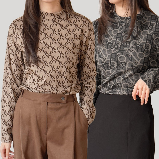 수미엘 할머니옷 반목 티 엄마옷 반목 긴팔 티셔츠 2P