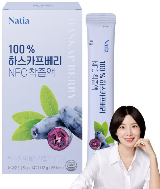 나티아 100% 하스카프베리 NFC 착즙액, 14개, 8g