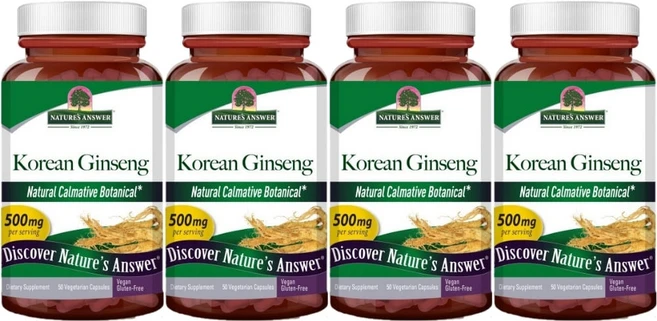 네이처스앤서 한국 인삼 500mg, 50정, 4팩, 50정 - 쿠팡
