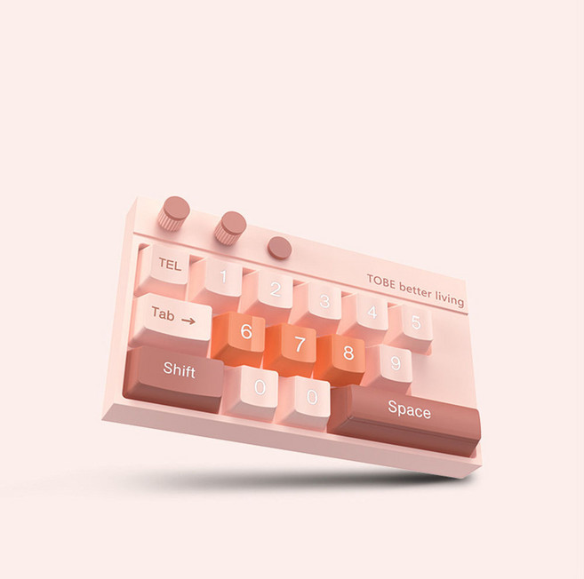 BIENOE 차량용 프리미엄 키보드형 주차번호판, 1개, 핑크