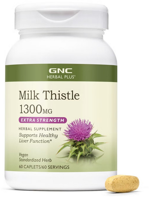 [정품 미국 직배송] GNC 밀크시슬 1300mg 60정 (캐플렛), 1세트