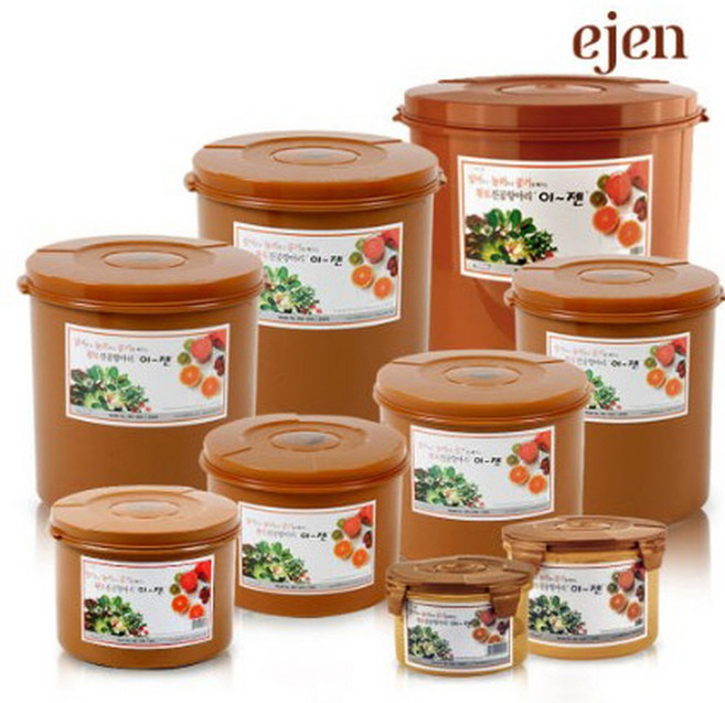 진공 항아리 이젠 황토 누름독 김치통 원형 9종 김치 된장 오이지 발효 숙성 저장 용기, 1개