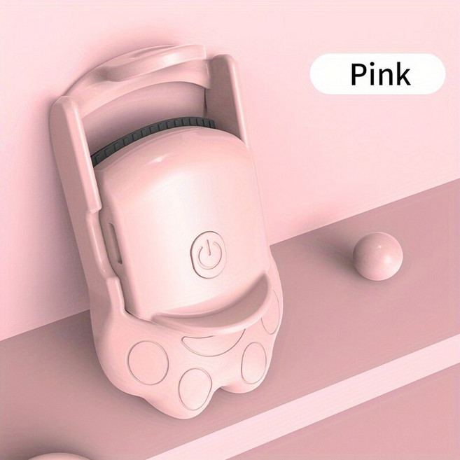 새로운 스마트 고양이 발톱 전기 가열 속눈썹 경기자 USB 오래 지속되는 자연 컬링 스타일 필수 도구, 01 Pink, 1개