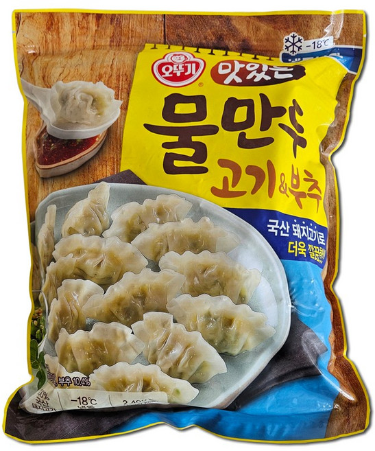 코스트코 오뚜기 맛있는 물만두 고기 부추 2.4KG 아이스박스+아이스팩 무료, 1개