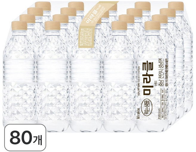 미라클 샘물 무라벨, 80개, 500ml